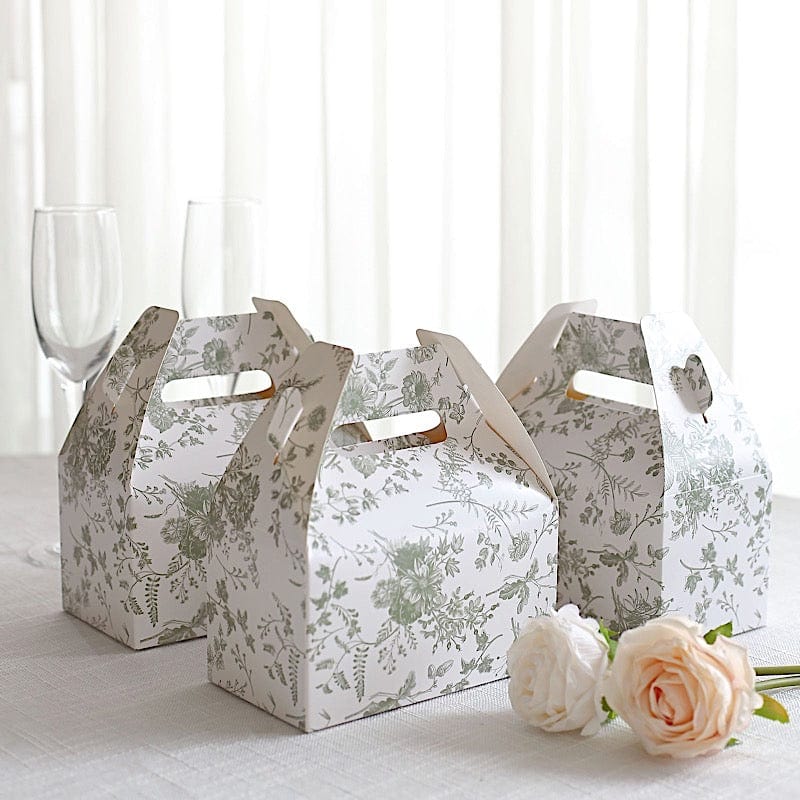 25 Floral Printed Tote Gift Boxes Party Favor Holders