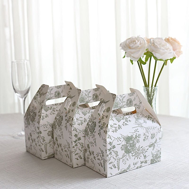 25 Floral Printed Tote Gift Boxes Party Favor Holders