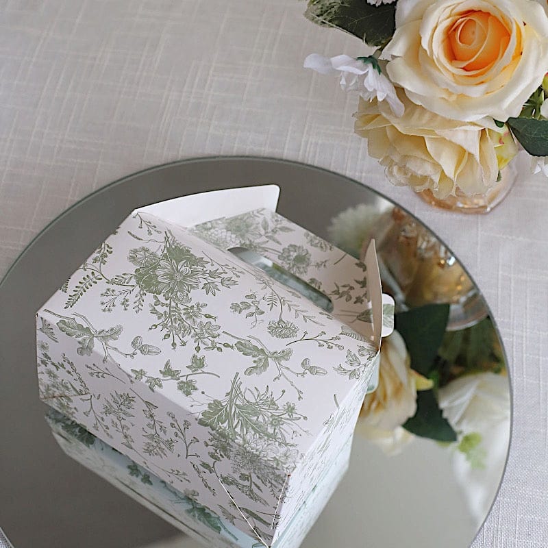 25 Floral Printed Tote Gift Boxes Party Favor Holders