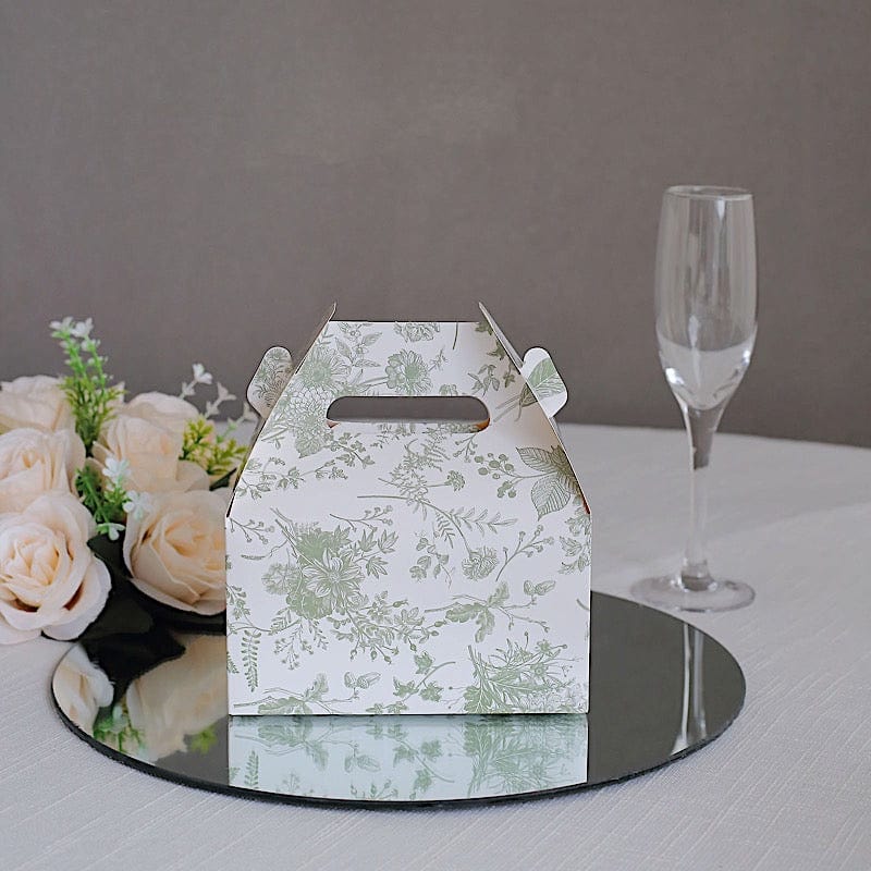 25 Floral Printed Tote Gift Boxes Party Favor Holders