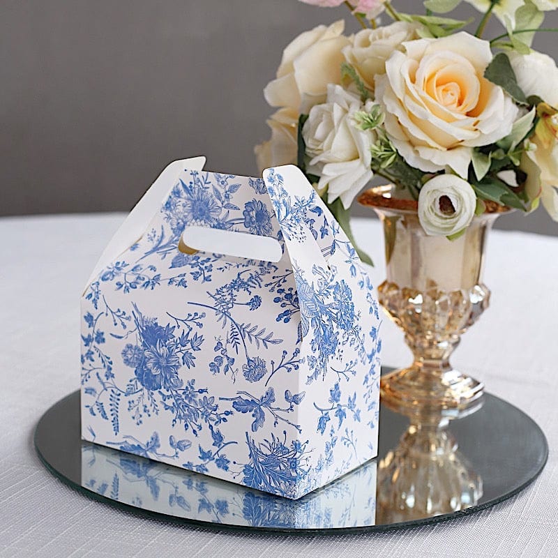25 Floral Printed Tote Gift Boxes Party Favor Holders