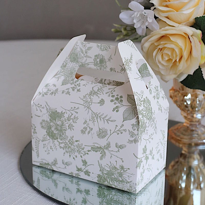 25 Floral Printed Tote Gift Boxes Party Favor Holders