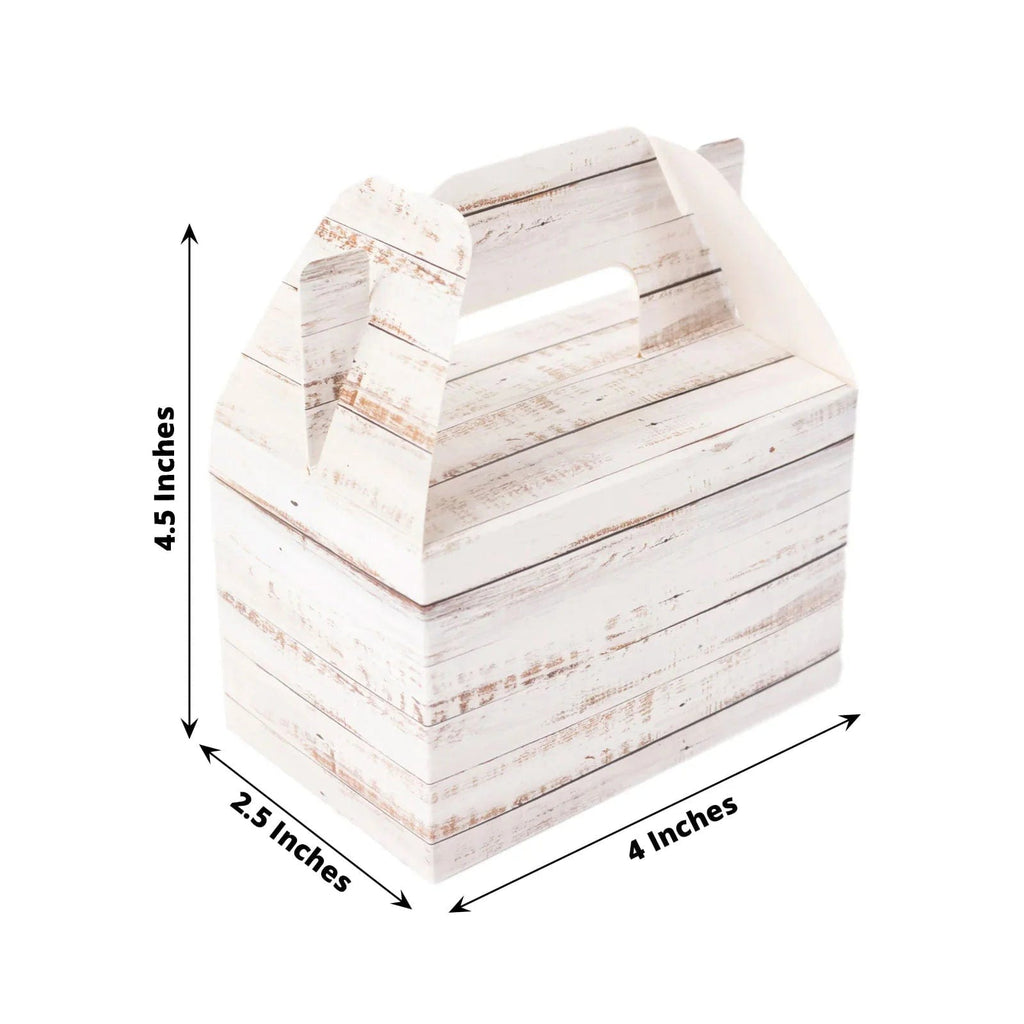 25 Whitewashed Wooden Design Gift Boxes Rustic Party Favor Holders ...