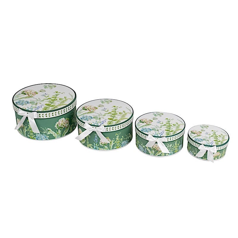 4 Round Nesting Gift Boxes with Lids