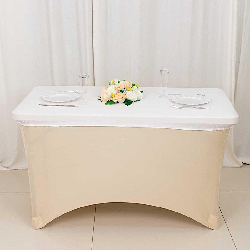 4 feet Fitted Spandex Rectangular Table Top Cover