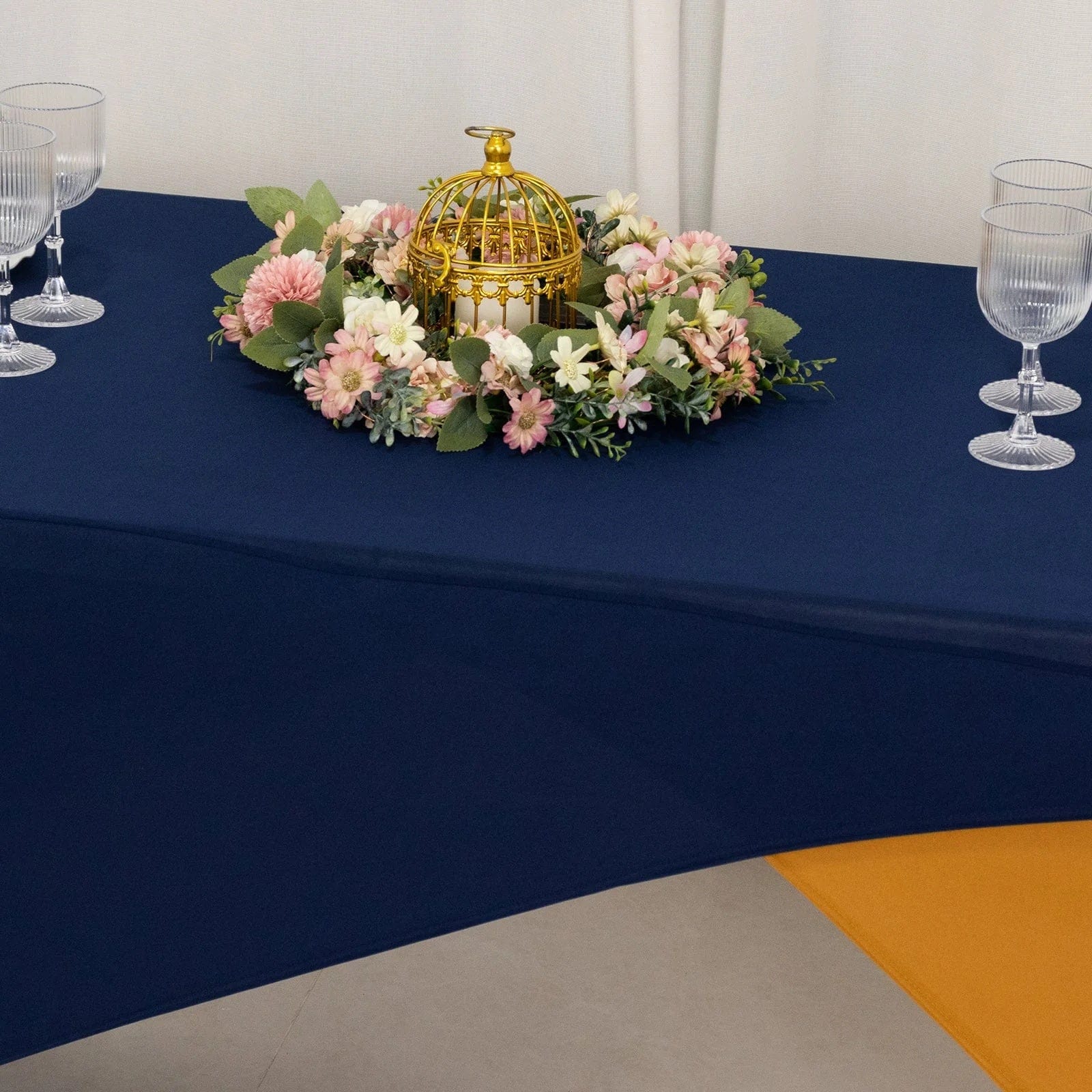 6 feet Cross Over Fitted Spandex Tablecloth Rectangular Table Cover