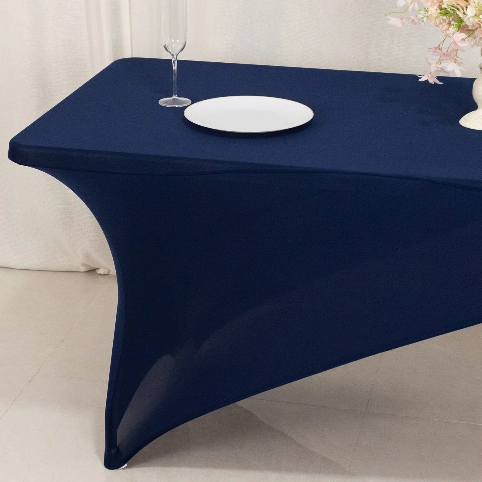 6 feet Cross Over Fitted Spandex Tablecloth Rectangular Table Cover