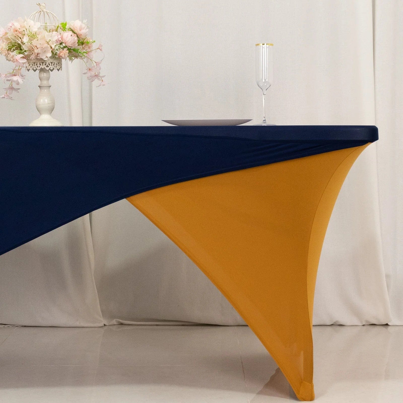 6 feet Cross Over Fitted Spandex Tablecloth Rectangular Table Cover