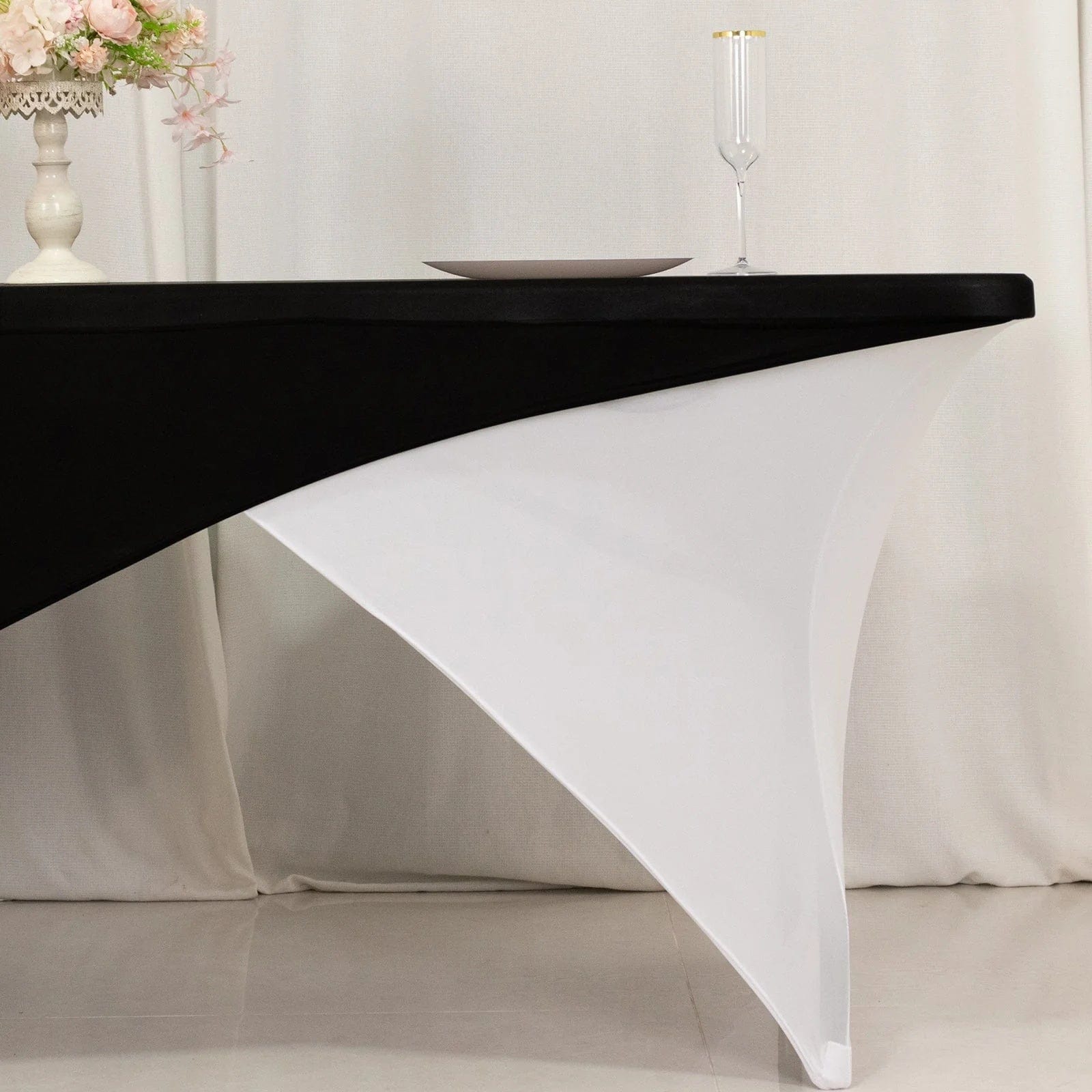 6 feet Cross Over Fitted Spandex Tablecloth Rectangular Table Cover