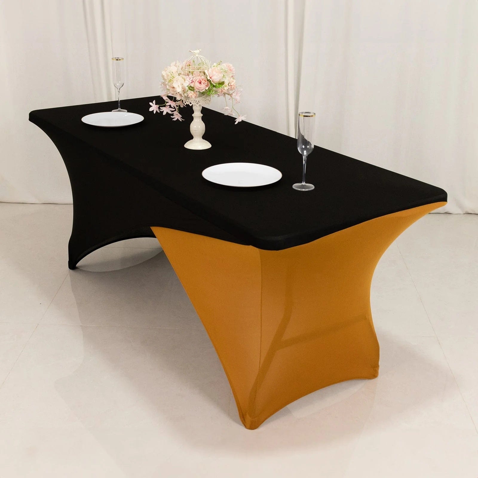 6 feet Cross Over Fitted Spandex Tablecloth Rectangular Table Cover