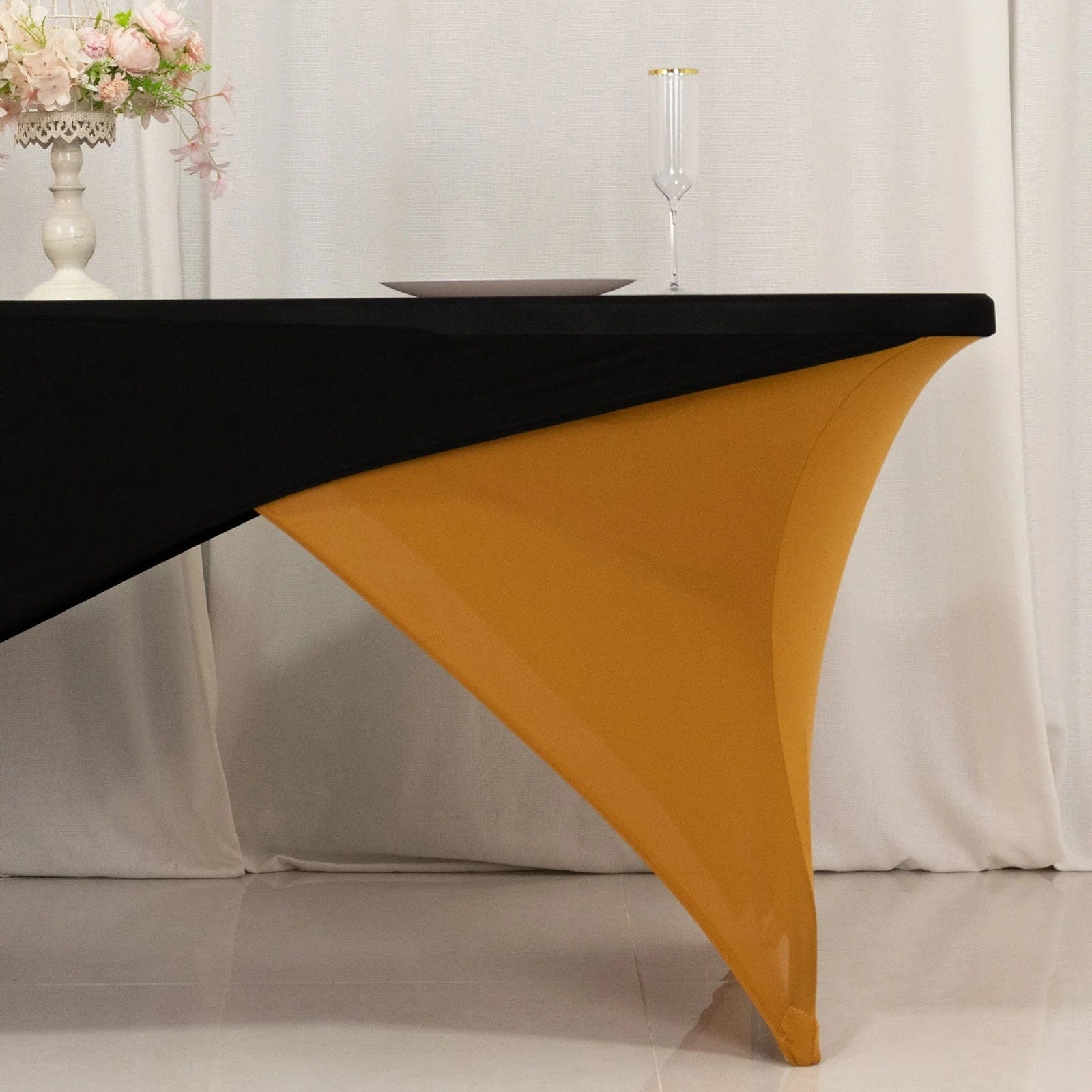 6 feet Cross Over Fitted Spandex Tablecloth Rectangular Table Cover