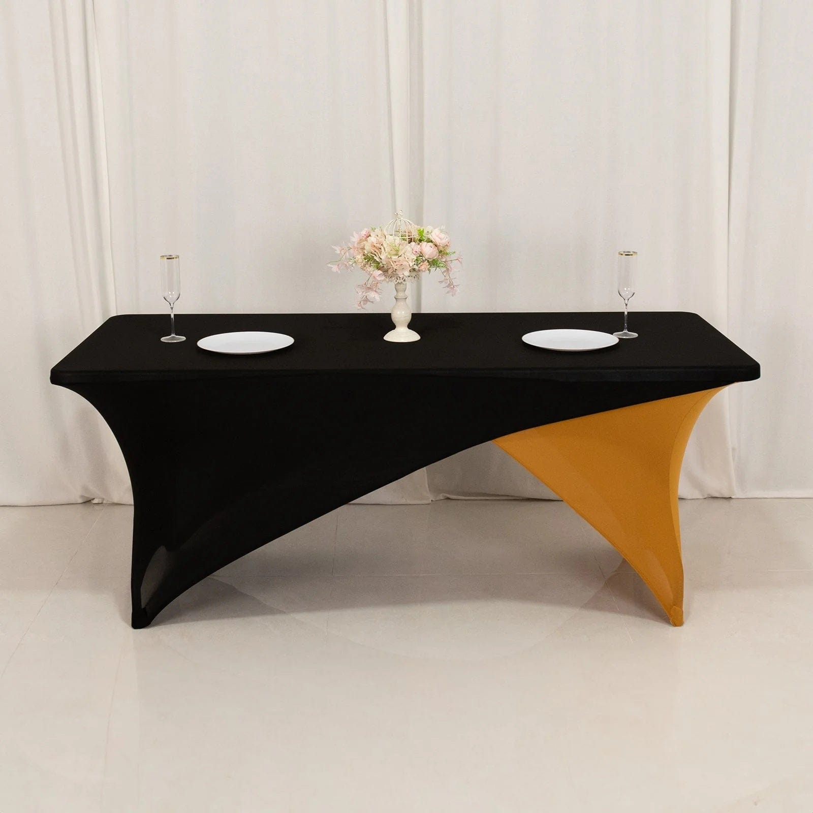 6 feet Cross Over Fitted Spandex Tablecloth Rectangular Table Cover