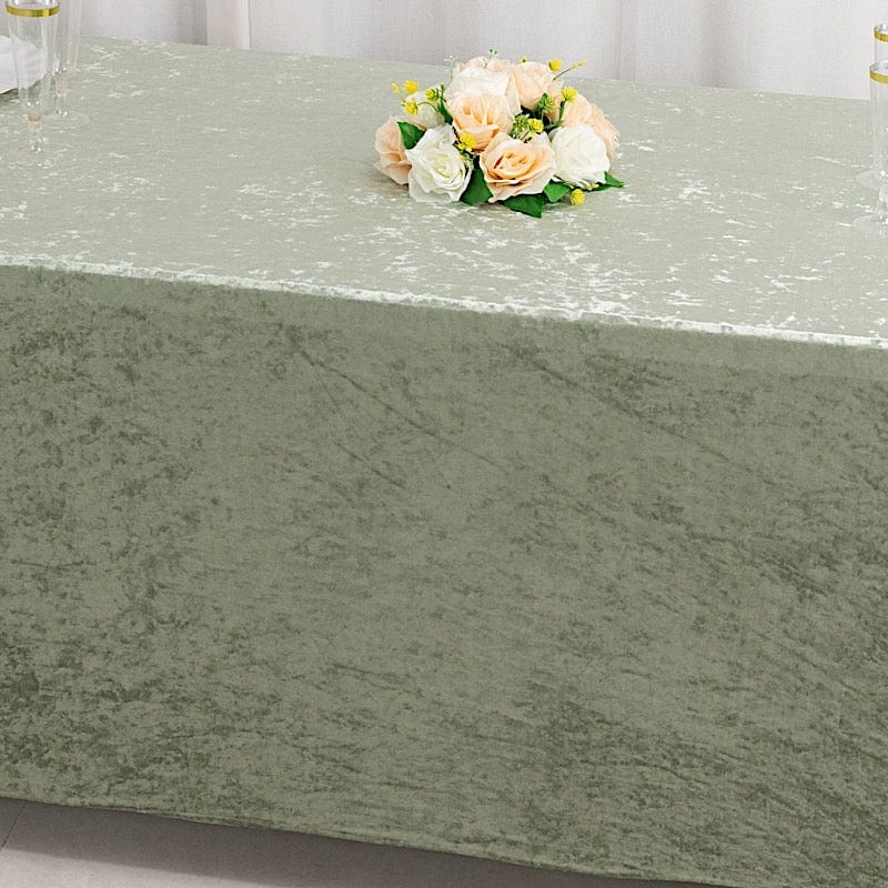 6 feet Crushed Velvet Rectangular Tablecloth Fitted Table Cover