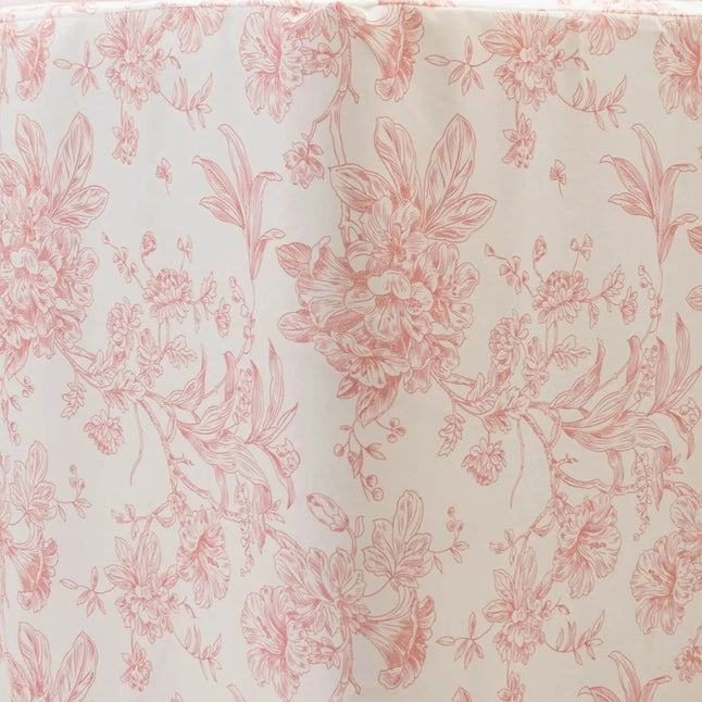 6 feet Fitted Polyester Rectangle Tablecloth with French Toile Floral Pattern