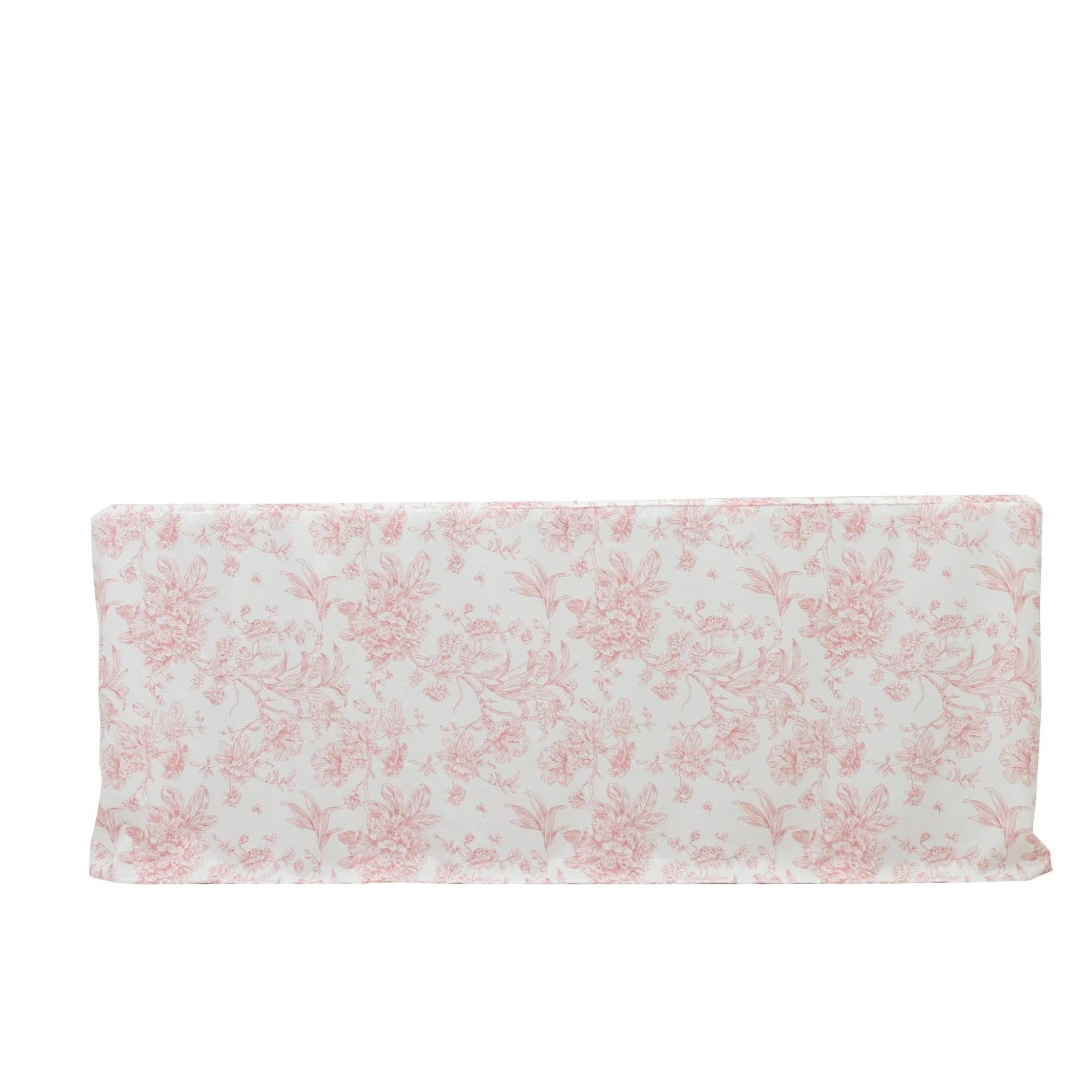 6 feet Fitted Polyester Rectangle Tablecloth with French Toile Floral Pattern