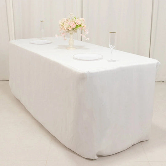 6 feet Fitted Premium Polyester Rectangle Tablecloth