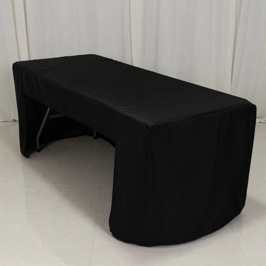 6 feet Open Back Fitted Polyester Rectangle Tablecloth