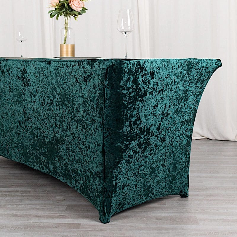 6 feet Crushed Velvet Rectangular Tablecloth Fitted Table Cover