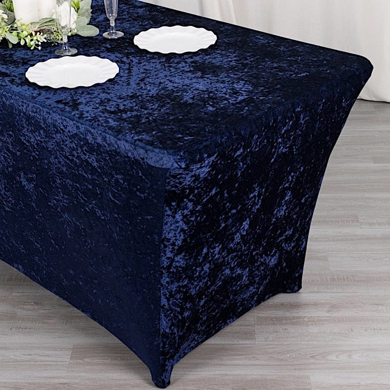 6 feet Crushed Velvet Rectangular Tablecloth Fitted Table Cover
