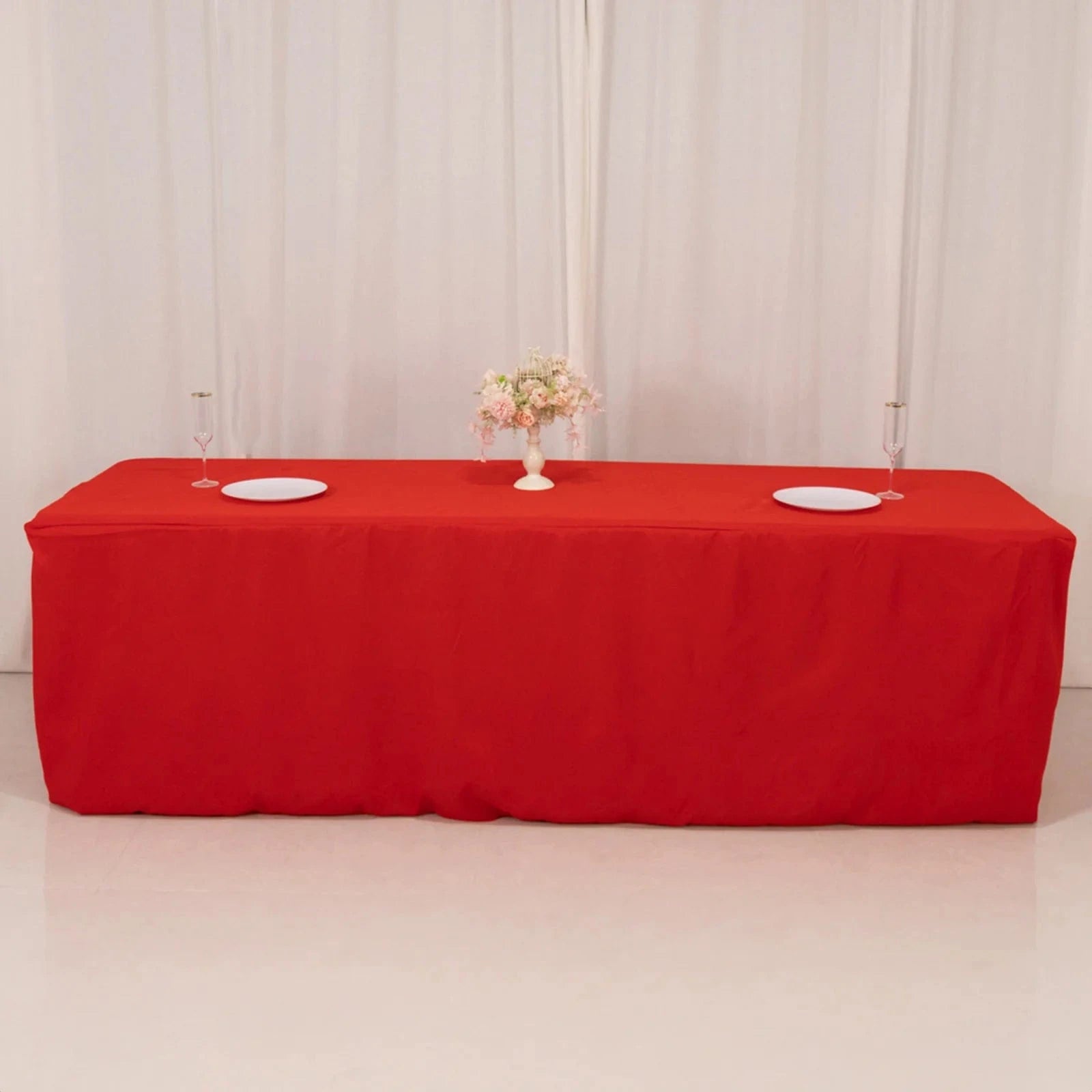 8 feet Fitted Premium Polyester Rectangle Tablecloth