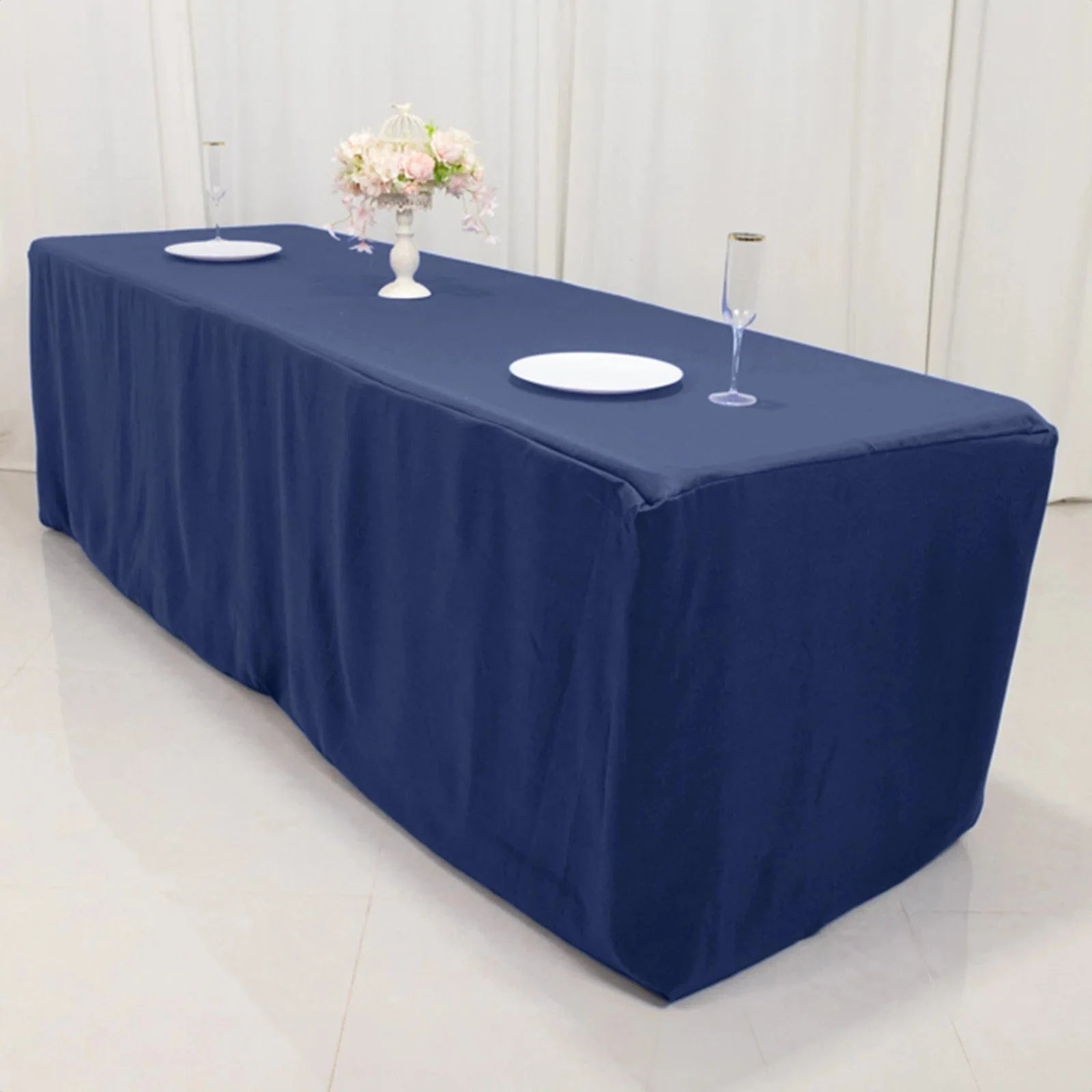 8 feet Fitted Premium Polyester Rectangle Tablecloth