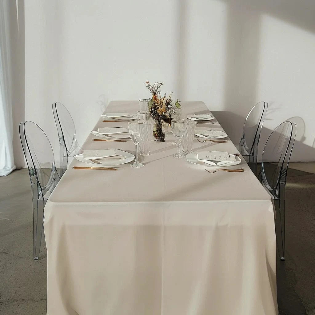 8 feet Fitted Premium Polyester Rectangle Tablecloth