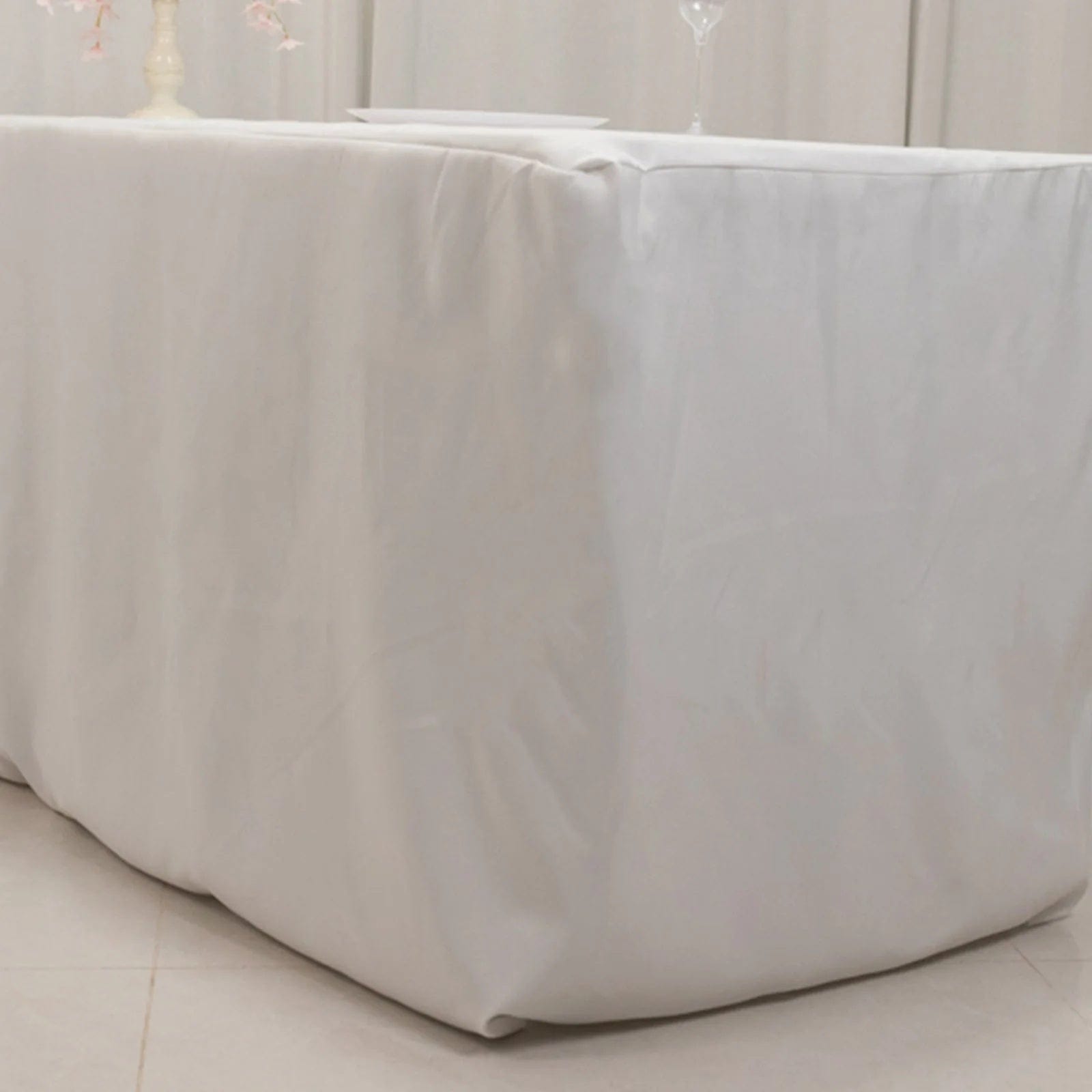 8 feet Fitted Premium Polyester Rectangle Tablecloth