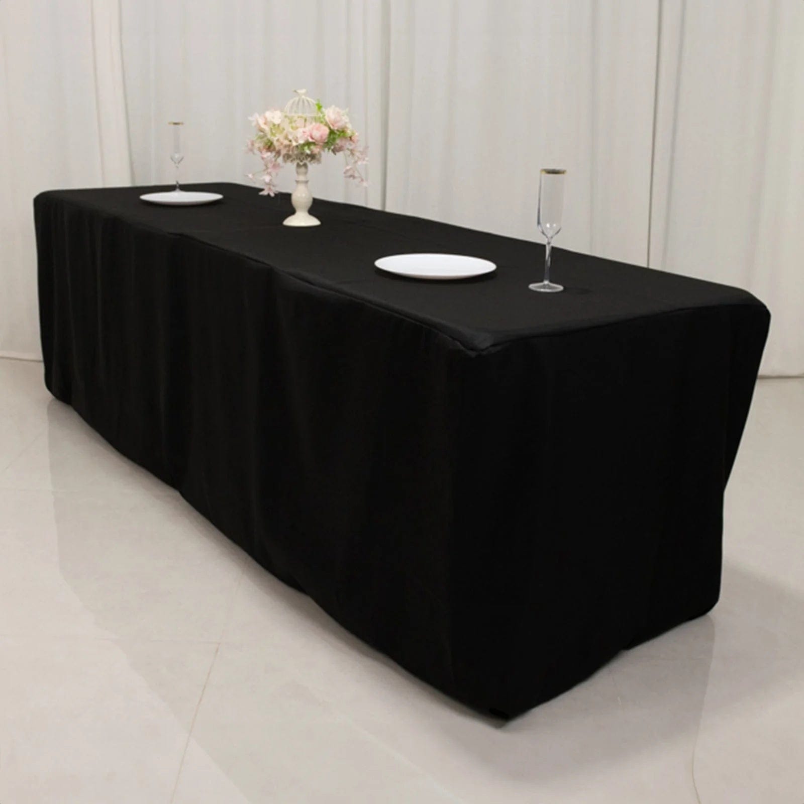 8 feet Fitted Premium Polyester Rectangle Tablecloth