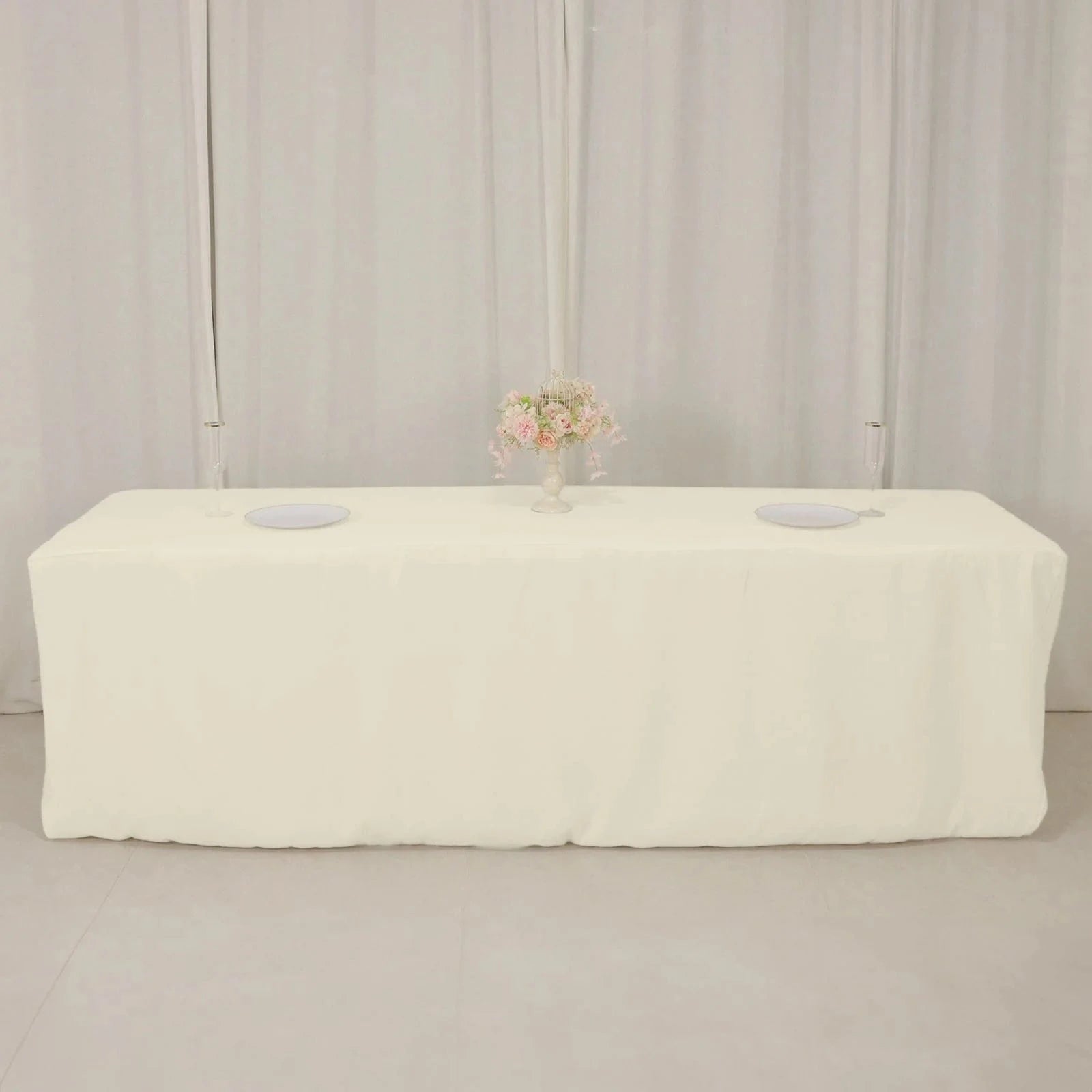 8 feet Fitted Premium Polyester Rectangle Tablecloth