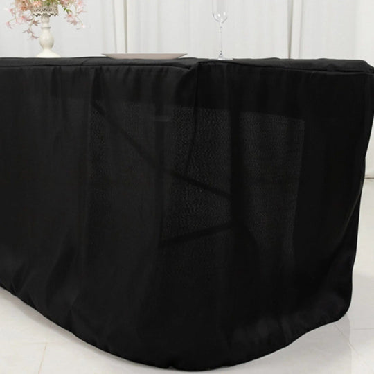 8 feet Open Back Fitted Polyester Rectangle Tablecloth