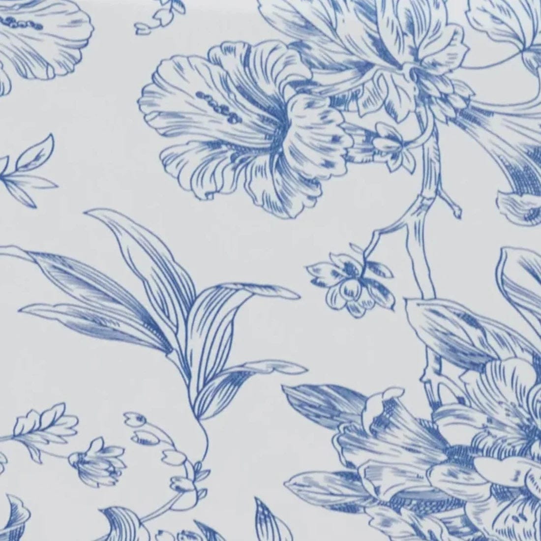 8 ft White Fitted Spandex Rectangular Tablecloth with French Toile Pattern