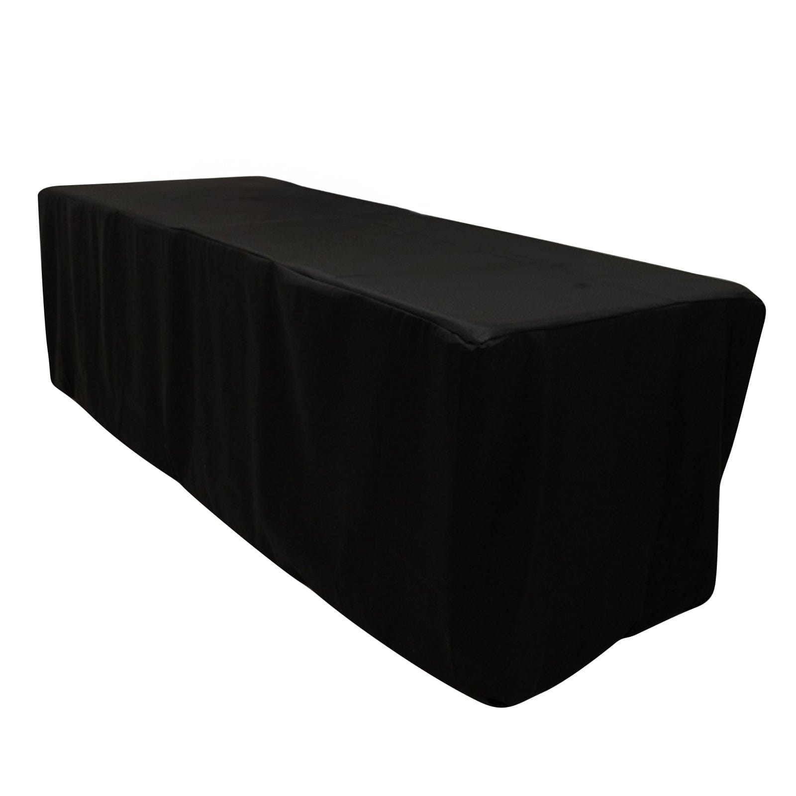 Black 24x30 in Fitted Polyester Rectangular Tablecloth