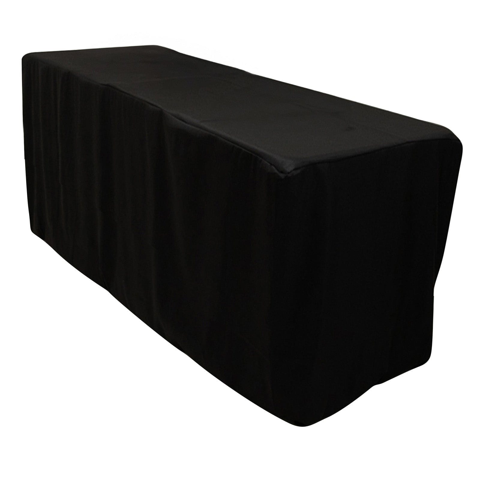 Black 24x42 in Fitted Polyester Rectangular Tablecloth