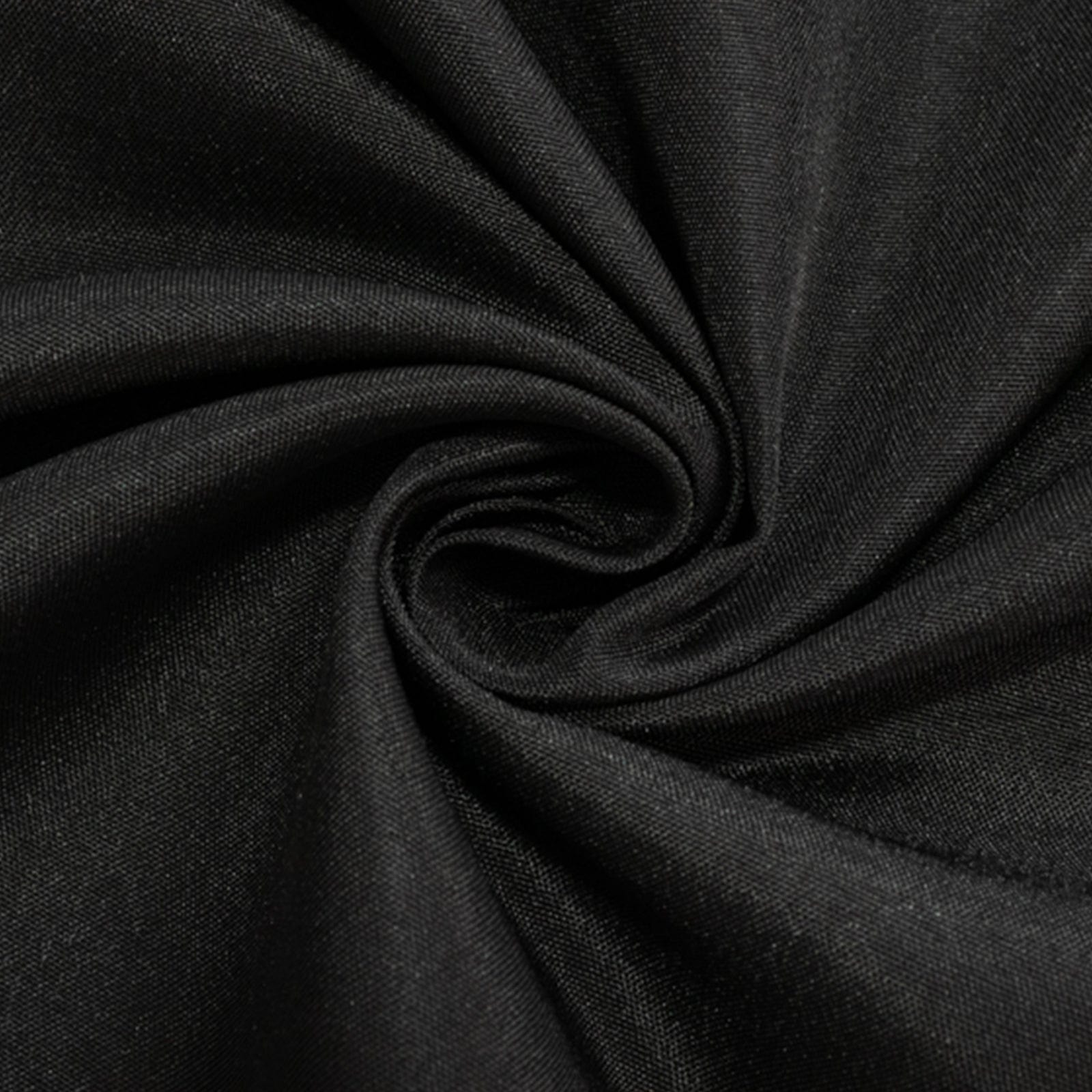 Black 24x42 in Fitted Polyester Rectangular Tablecloth