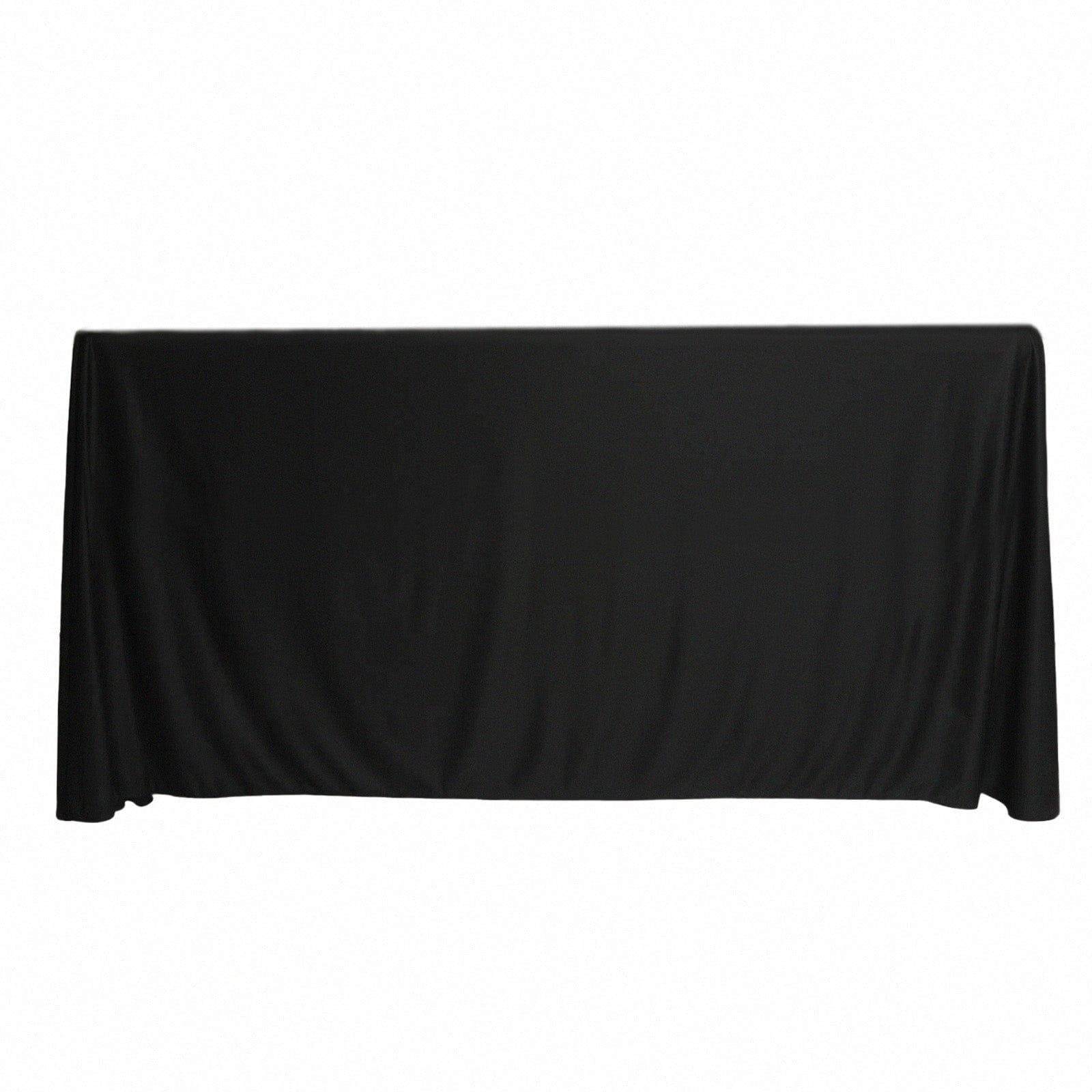Black 24x42 in Fitted Polyester Rectangular Tablecloth