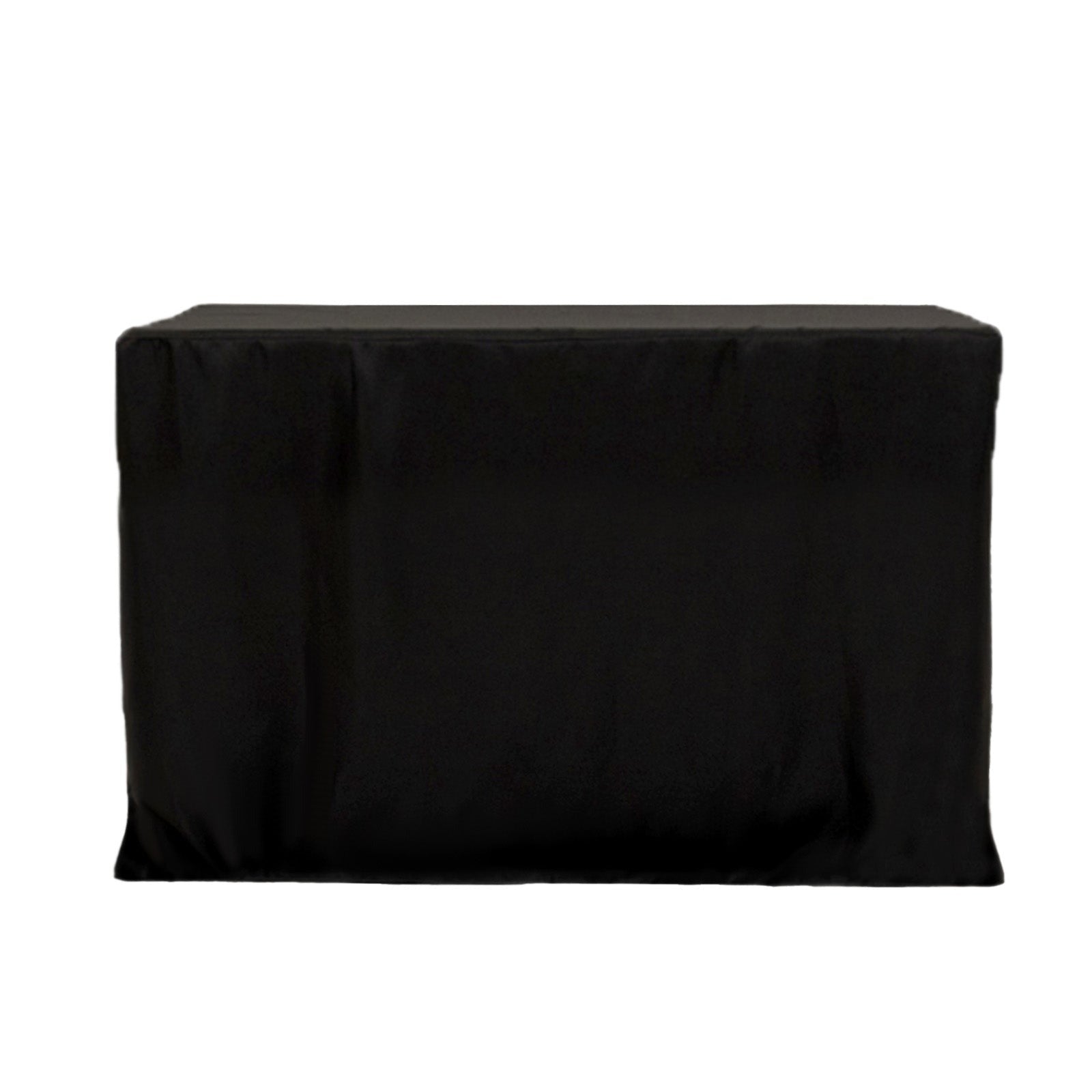 Black 24x42 in Fitted Polyester Rectangular Tablecloth