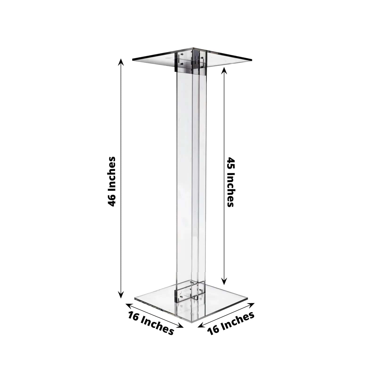 Clear Acrylic Flower Display Stand with Square Top and Base