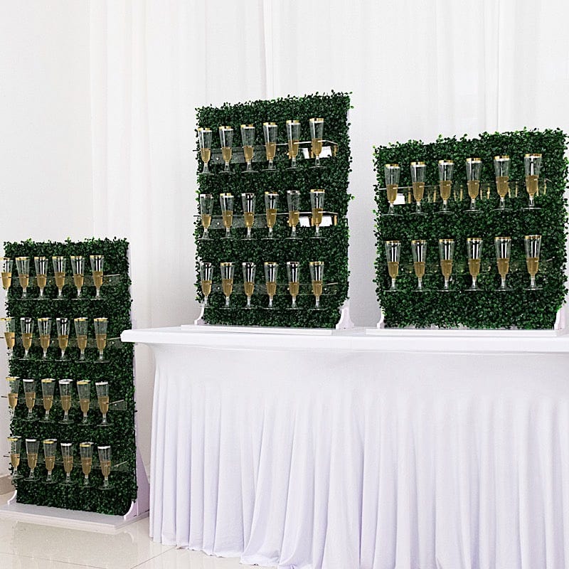 3 Green Boxwood Champagne Display Stand