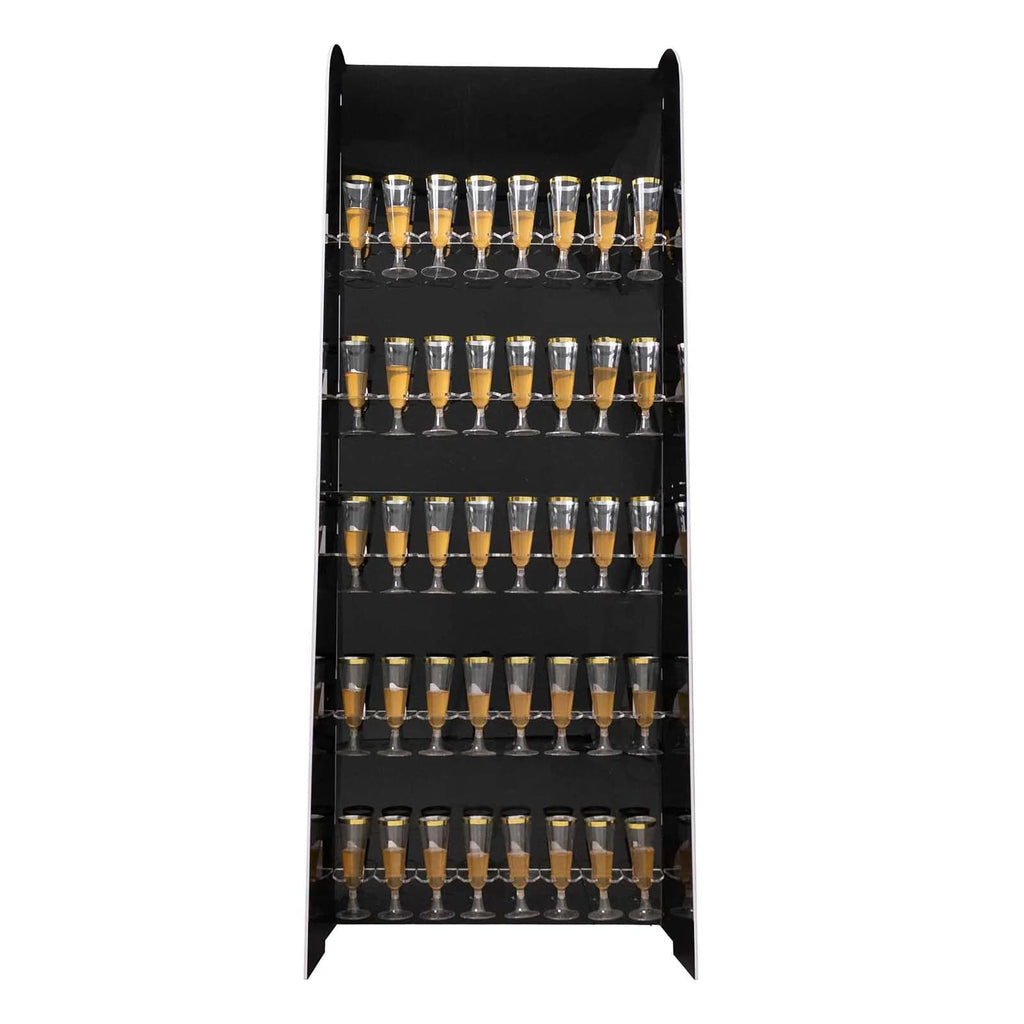 thumbnail image 2 of 5-Tier Champagne Glass Holder - Metal Display Stand Holds 40 Glasses With Wheels For Parties 2 of 9