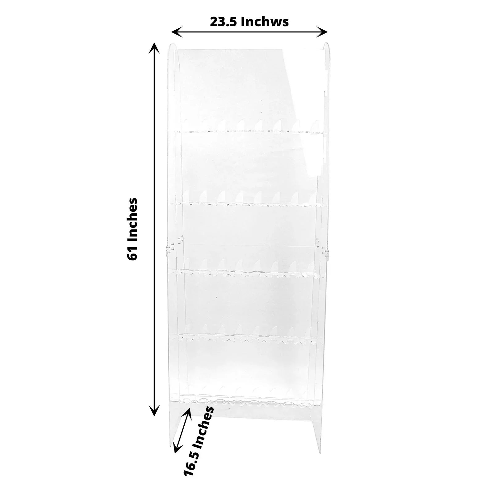 5 feet Clear 5-Tier Acrylic Wine Glass Rack Champagne Flute Holder Stand