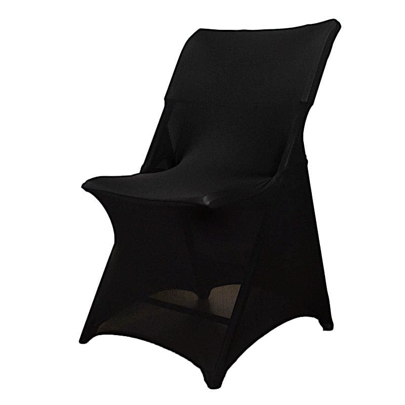 Black Spandex Folding Chair Cover Stretch Chair Covers, Wedding Chair Covers  -  UK