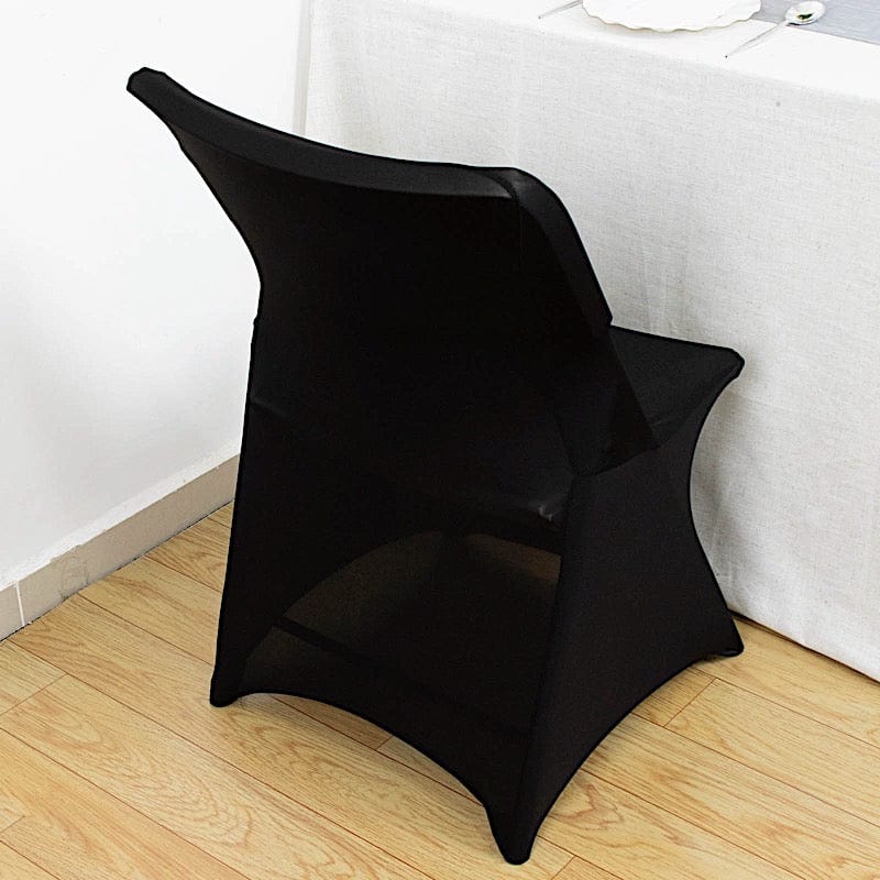 Black Lifetime Folding Spandex Chair Covers, Stretch Lycra
