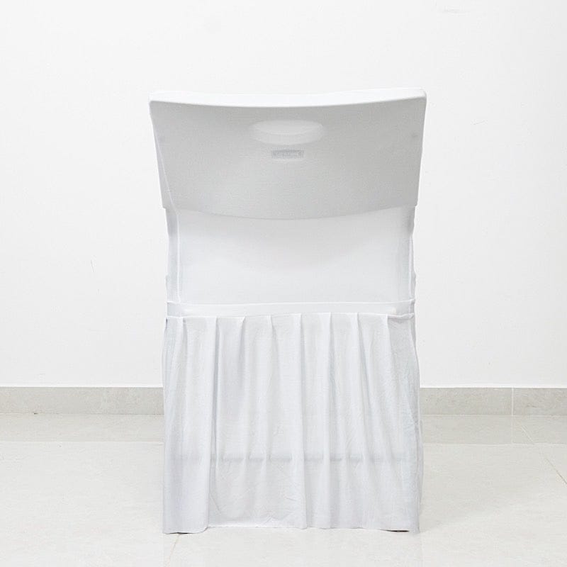 Pleated Spandex Chair Cover Stretch Slipcover with Floor-Length Skirt
