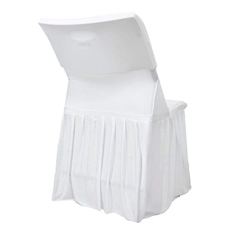 Pleated Spandex Chair Cover Stretch Slipcover with Floor-Length Skirt