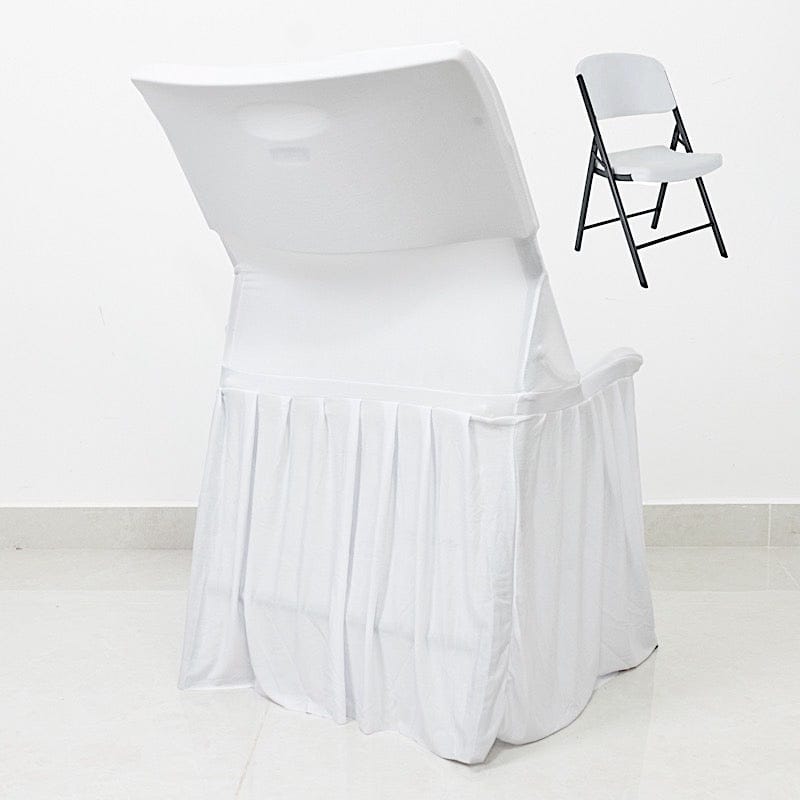 Pleated Spandex Chair Cover Stretch Slipcover with Floor-Length Skirt