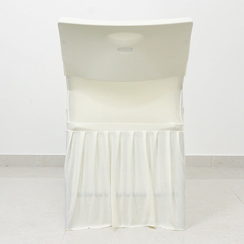 Pleated Spandex Chair Cover Stretch Slipcover with Floor-Length Skirt
