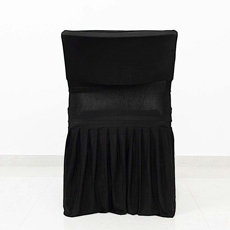 Pleated Spandex Chair Cover Stretch Slipcover with Floor-Length Skirt