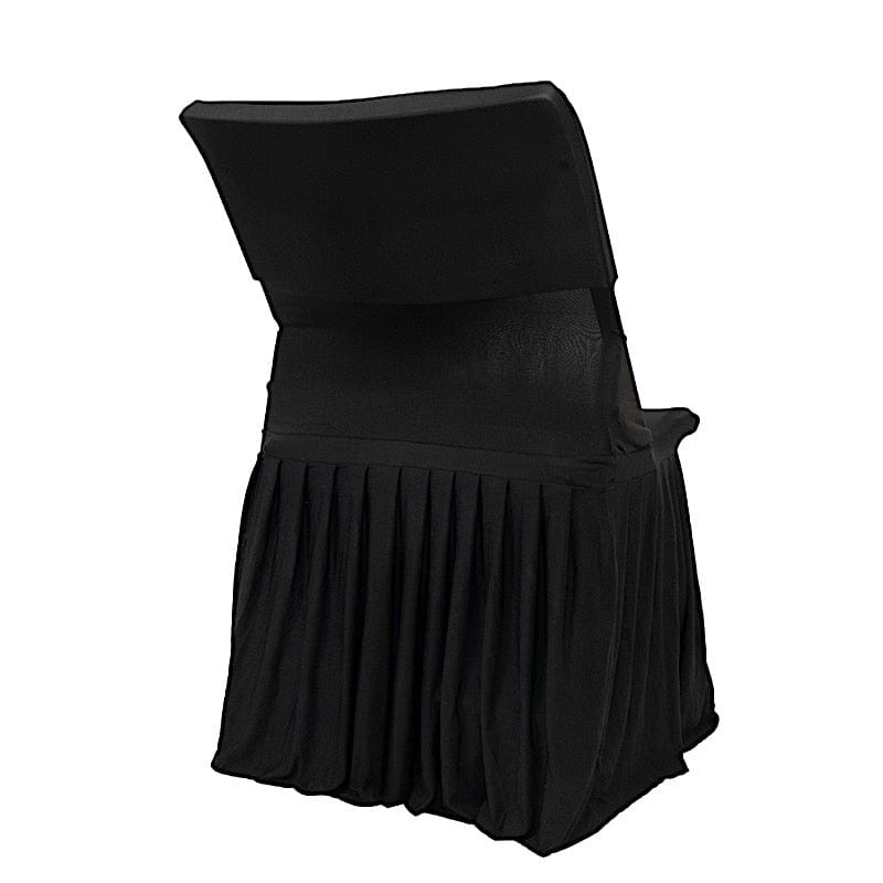 Pleated Spandex Chair Cover Stretch Slipcover with Floor-Length Skirt