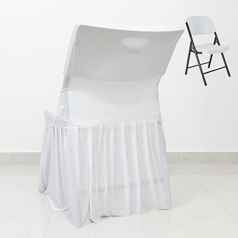 Pleated Spandex Chair Cover Stretch Slipcover with Floor-Length Skirt