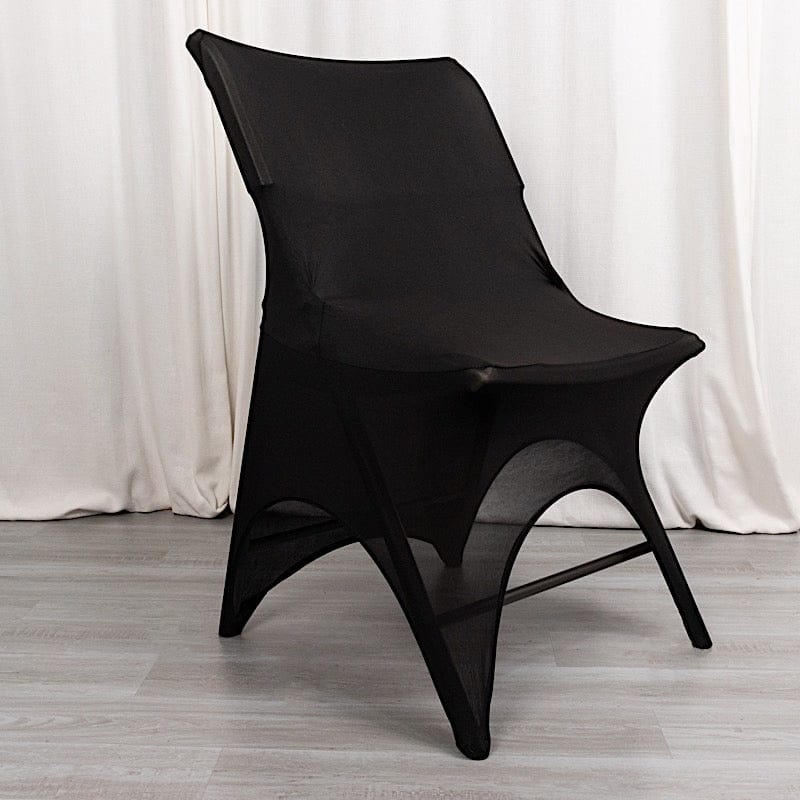 Black Stretch Spandex Lifetime Folding Chair Cover, Fitted Chair